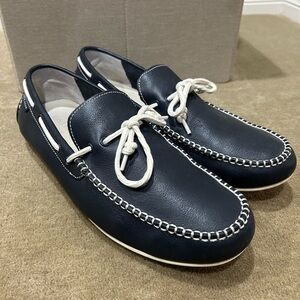 Cole Haan Dark Blue Driving Shoes with White Laces Size 11.5M